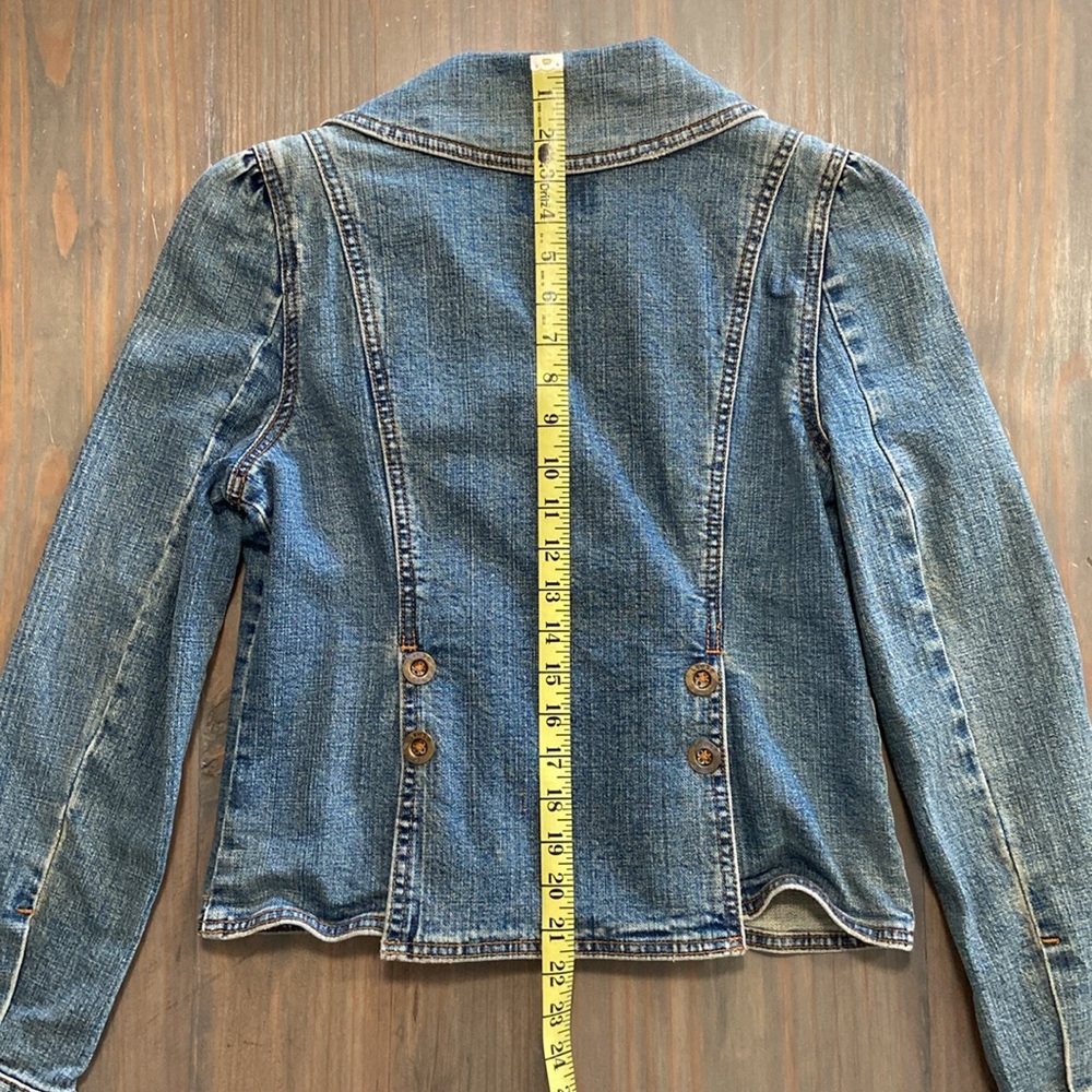 Vintage Levi Women’s Denim Notch Collar Double Breasted 2 Pocket Jacket - Medium - Picture 5 of 8